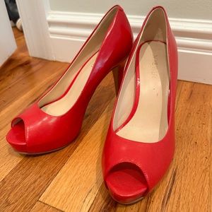 Nine West Red Peep-toe Pumps